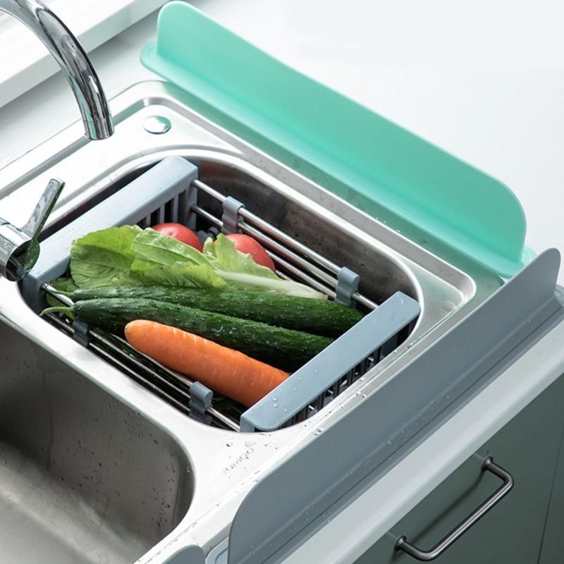 Kitchen Sink Water Splashes Guard Silicone Splashes Protector with Suction Cup Reusable Dish Washing Baffles Board Enduring