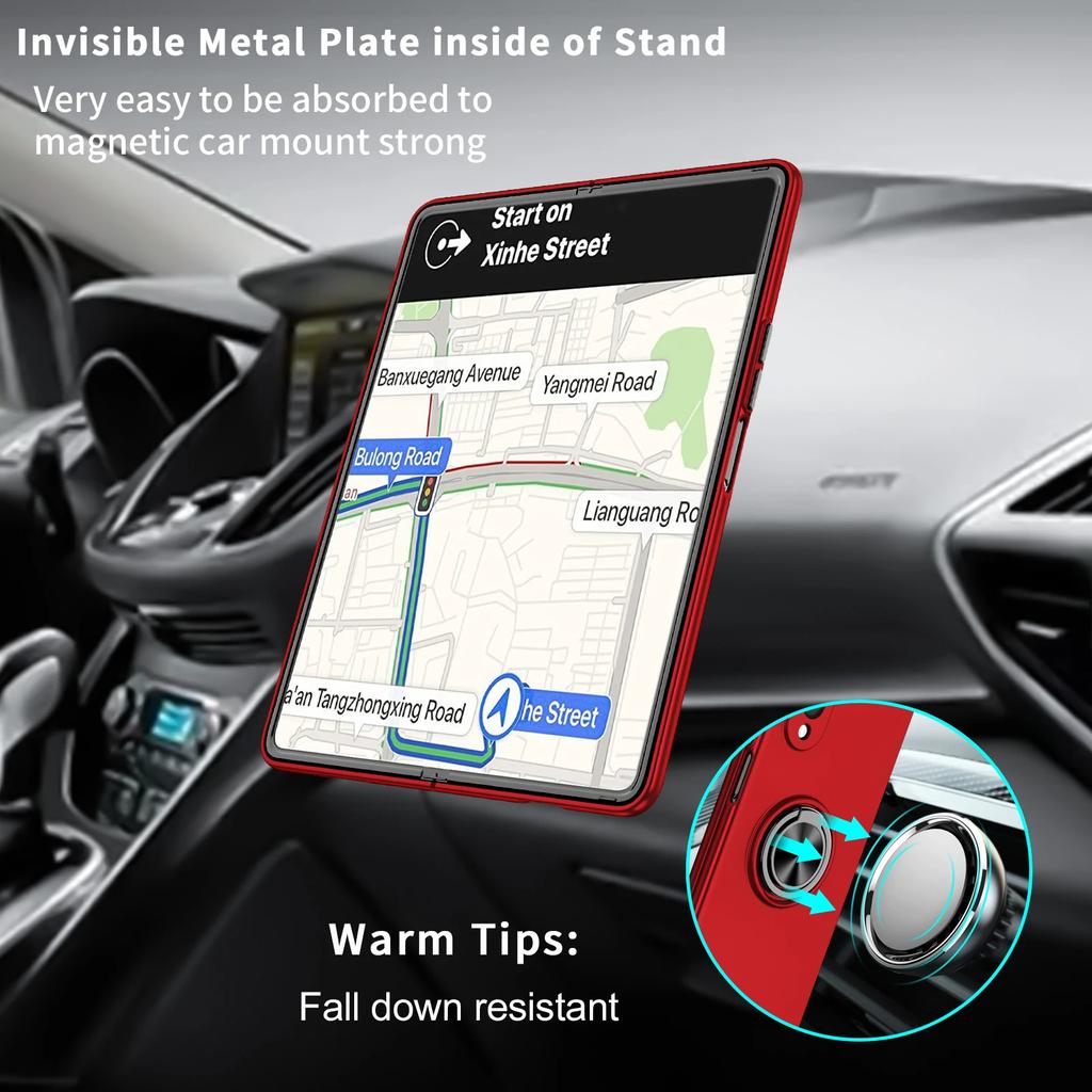 Ochronna podstawka pierścieniowa etui do Samsung Galaxy Z Fold 6 5 4 3 2 5G Antywstrząsowa dopasowana obudowa Stojak magnetyczny uchwyt