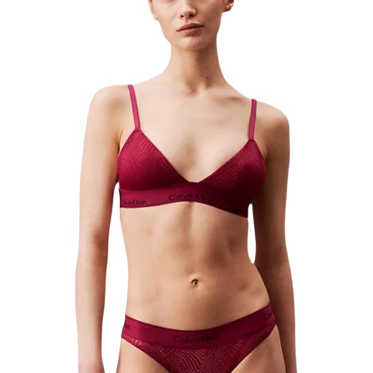 

Calvin Klein Lace Lined Triangle Cup Letter V Bra Women underwear QF7077-651 S