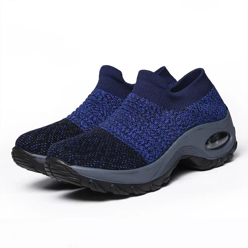 Fashion Women Platform Sneakers Woman Casual Shoes Cushion Sneakers Ladies Comfortable Low Top Sock Sneakers Non-slip Walking Shoes