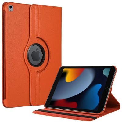 Protective Case - BOOLING - for iPad 10.2 Inches - 360° Rotating - Orange Faux Leather - Multi-Angle