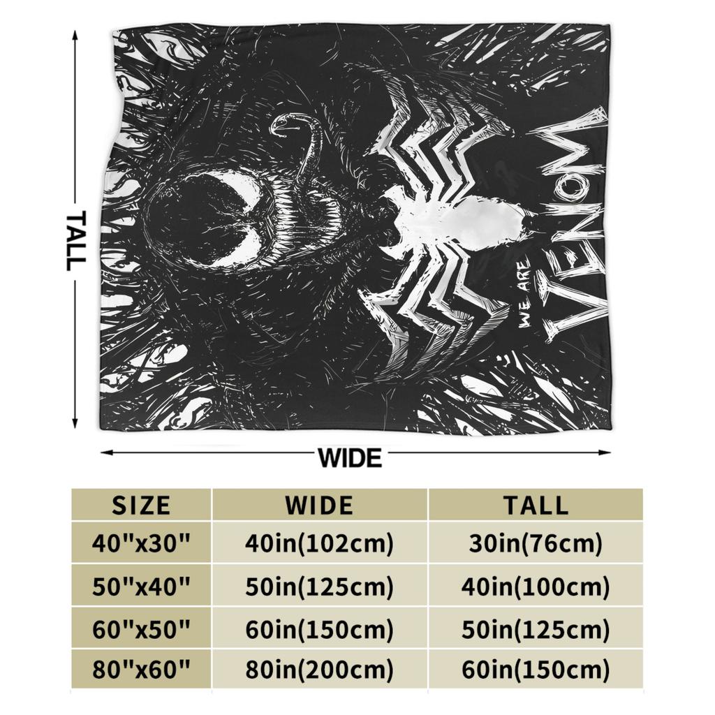 Venom cartoon Blanket Travel Office Flannel Throw Blanket For Couch Chair Sofa Bed Soft Design Quality Bedspread Gift