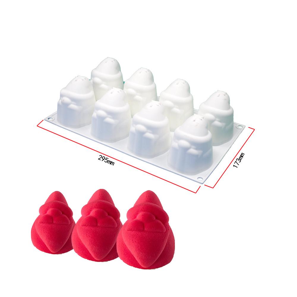 1pcs Mousse Cake Silicone Molds DIY Durable Santa Claus-Shaped Non-Stick Chocolate Jelly Cake Baking molds for Party Decor Gifts