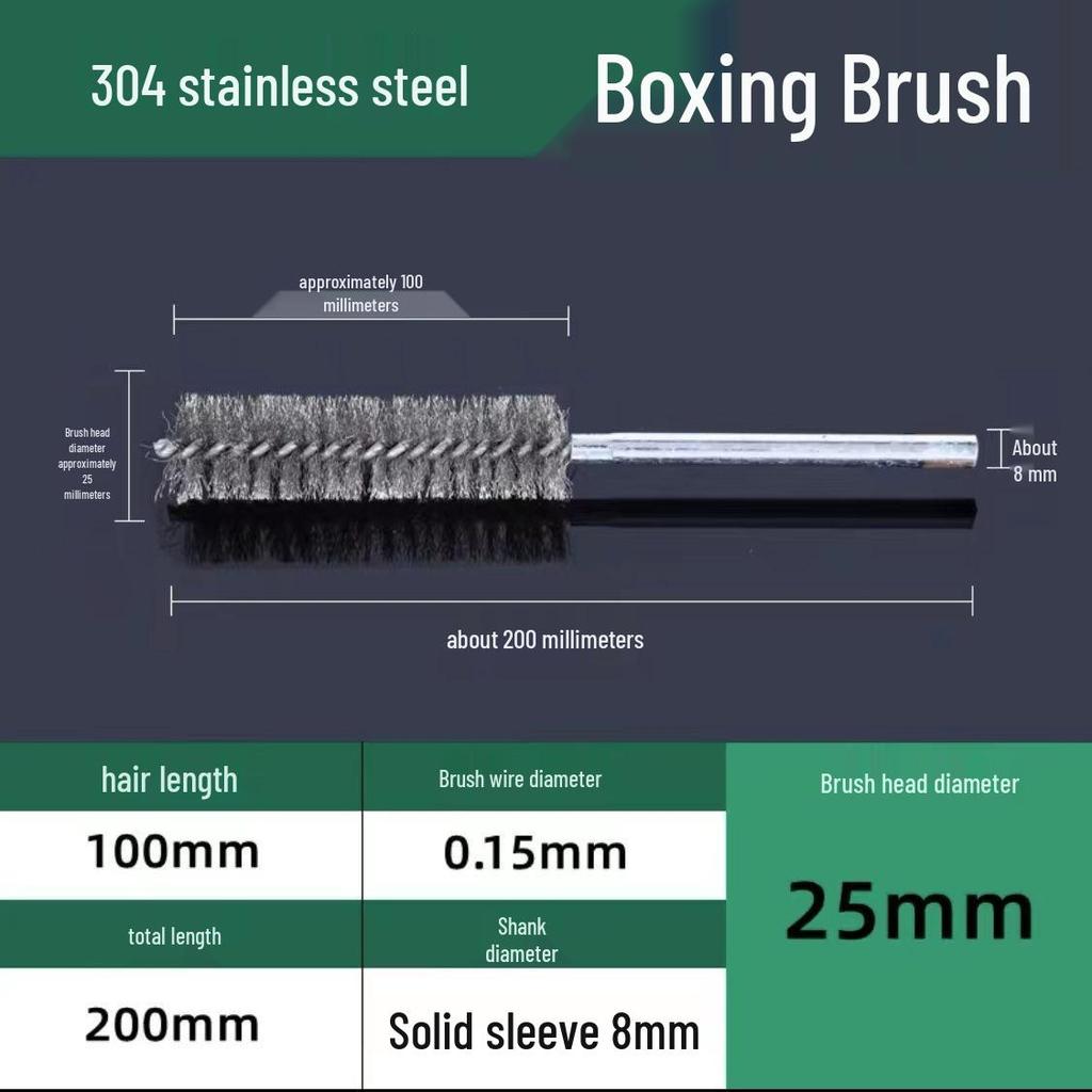 Stainless Steel Pipe Brush with Handle for Deburring, Rust Removal, Polishing, and Cleaning In Extended Inner Holes.