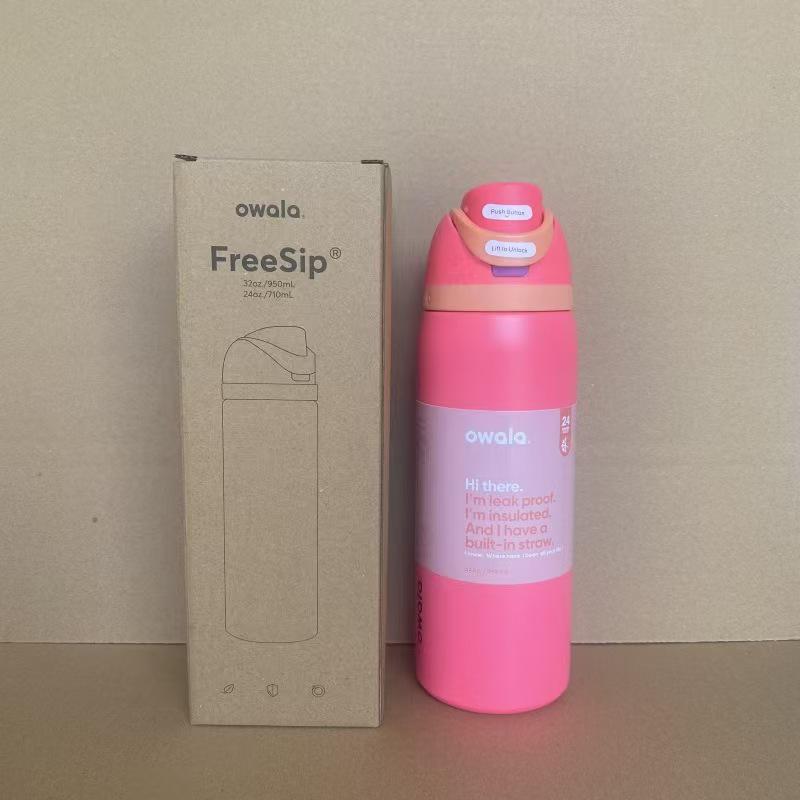 Owala Dual-Use Sports Water Bottle: Stylish, 304 Stainless Steel, Vacuum Insulated, Portable, Large Capacity, Fruit Infuser.