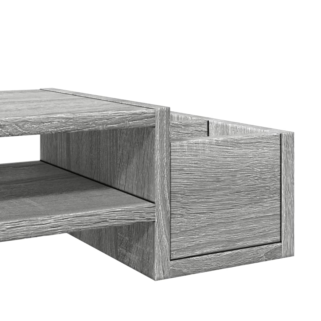 Monitor Stand with Storage Space Grey Sonoma 70 X 27 X 15 Cm Particleboard
