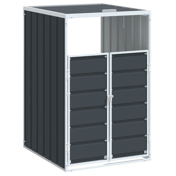 VidaXL Rangement à roulettes pour poubelles pour bac unique acier, rangement de poubelles, rangement de poubelles de jardin, 4006173