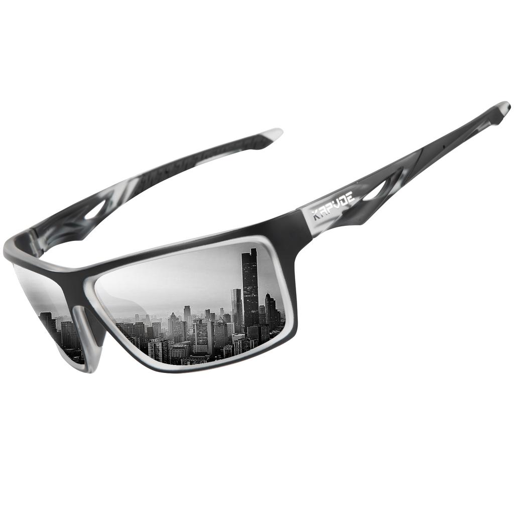 Lunettes de soleil polarisées Kapvoe Mode Sports d'extérieur Lunettes UV400 Lunettes de camping pêche Lunettes de randonnée course à pied pour hommes Cycl
