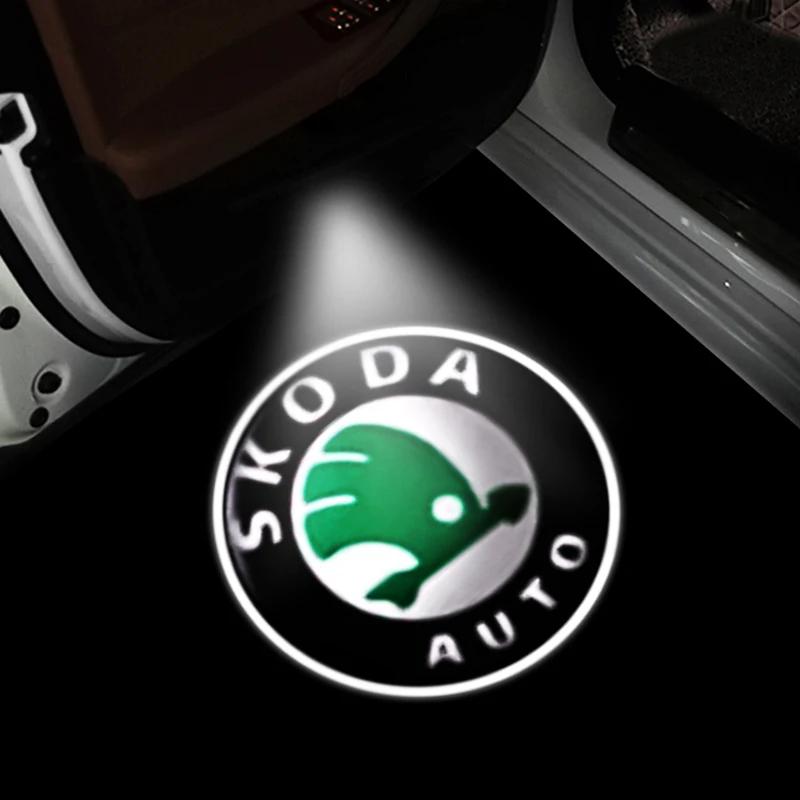 

2025 New Car HD Projector Lamp Car Door Wireless Welcome Light LED Decoration For Skoda Octavia KAMIQ KODIAQ SUPERB RAPID FABIA