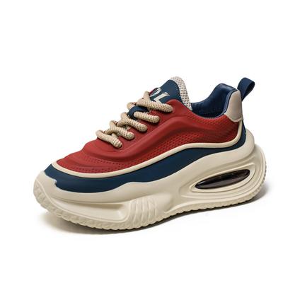 Spring New Men's Leather Platform Dad Shoes, Light and Comfortable, Trendy Casual Sports Shoes, Fashionable Men's Shoes