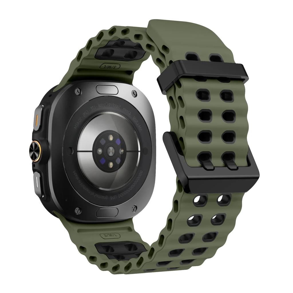 Ocean Silicone Band for Samsung Galaxy Watch 7 Ultra 47mm NO Gaps Bracelet Breathable Sport Loop Strap for SAMSUNG Watchband