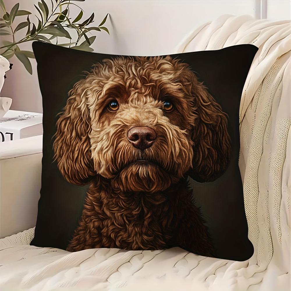 

pcs Short Plush Australian Labradoodle Dog Pillow Cover x Inch Double Sided Print Zipper Cushion Case Home Decor 40cmx40cm