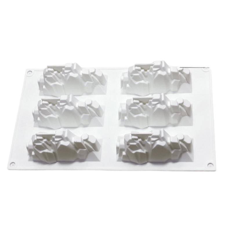 6-Loch Silikonform Bergform Dessertformen für Mousse-Kuchen und Dessert Leichtes Entformen und Temperaturbeständig