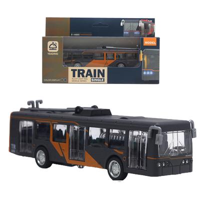 Kovová tlakově litá slitina Lehký železniční vláček Motor Hračka Retro model Tramvaj, Stolní dekorace odolná proti pádu Stahovací zadní dvířka otevíratelná 7palcový vláček Dětský