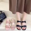 2025 trendige neue Hausschuhe Damen Sommer Mode dicker Absatz Hausschuhe Koreanische Version Temperament Mädchen hoher Absatz coole Hausschuhe Außenbekleidung