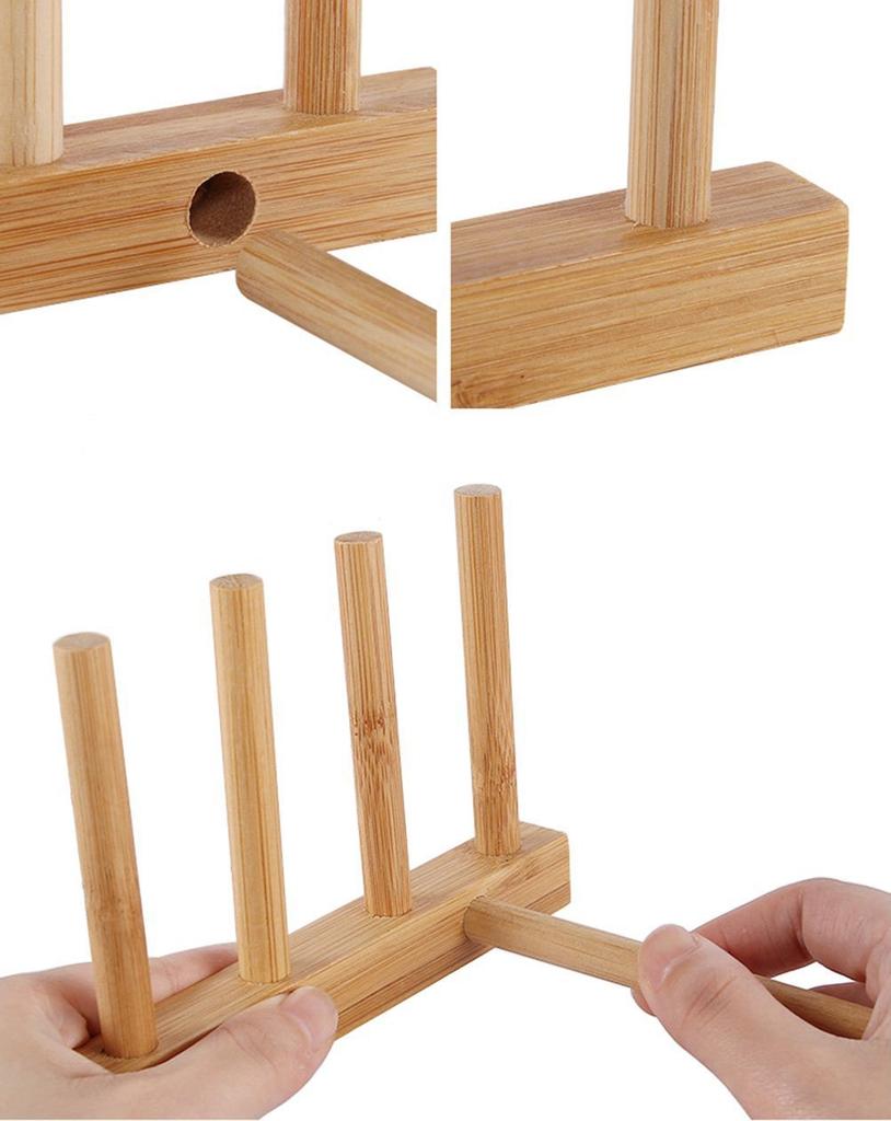 TAKEMI Bamboo Lightweight Cutting Board with Storage Stand Antibacterial, Quick-Drying, (4-Piece Set, TM-CB4P)