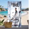 Asciugamano da Spiaggia Personalizzato Stampato Lamine Yamal Logo Calcio Supporto Nome Personalizzato Testo Asciugamano Assorbente Per Sport Viaggio Regalo Speciale