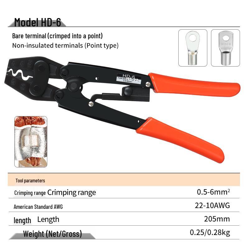 Ratchet Crimper for OT/SV/Ring/Fork Copper Wire Terminals