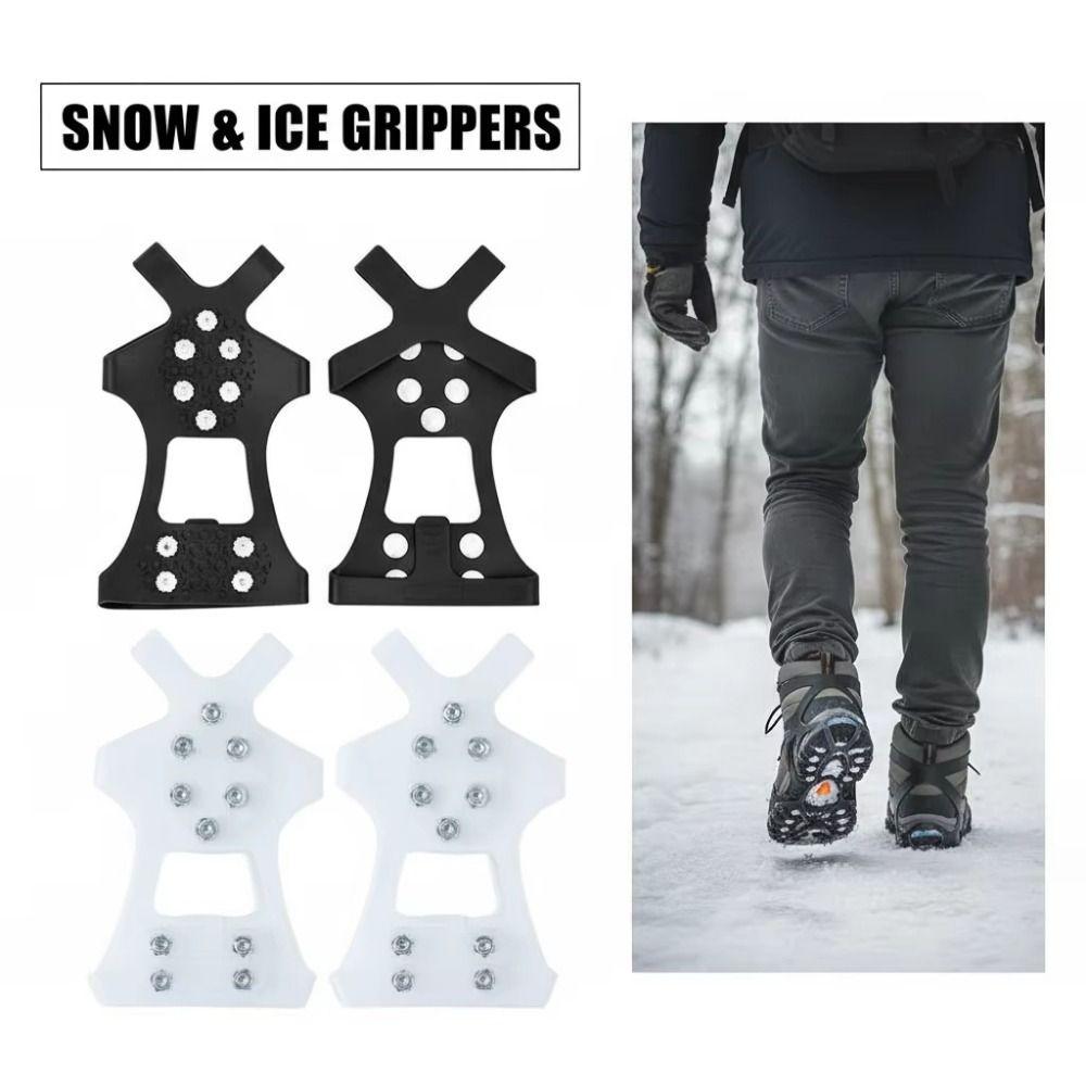 Rutschfeste Schuhspikes Abdeckung 10 Spikes Schnee Steigeisen Spikes Schuhe Ski Ausrüstung