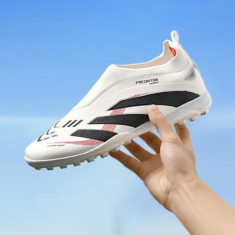 2025 Fashion Football Shoes Short Nail AG Nail Professional Men's and Women's High Top Football Boots Artificial Grass Training