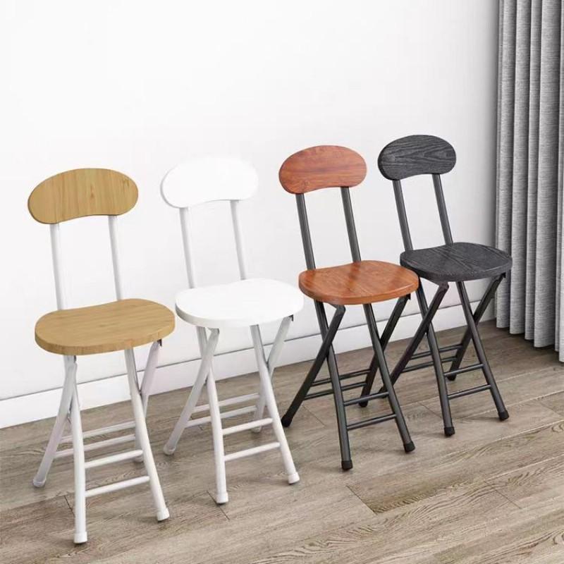 Portable Folding Chair With Backrest Home Dining Student Dorm Office Training Lightweight Metal Frame
