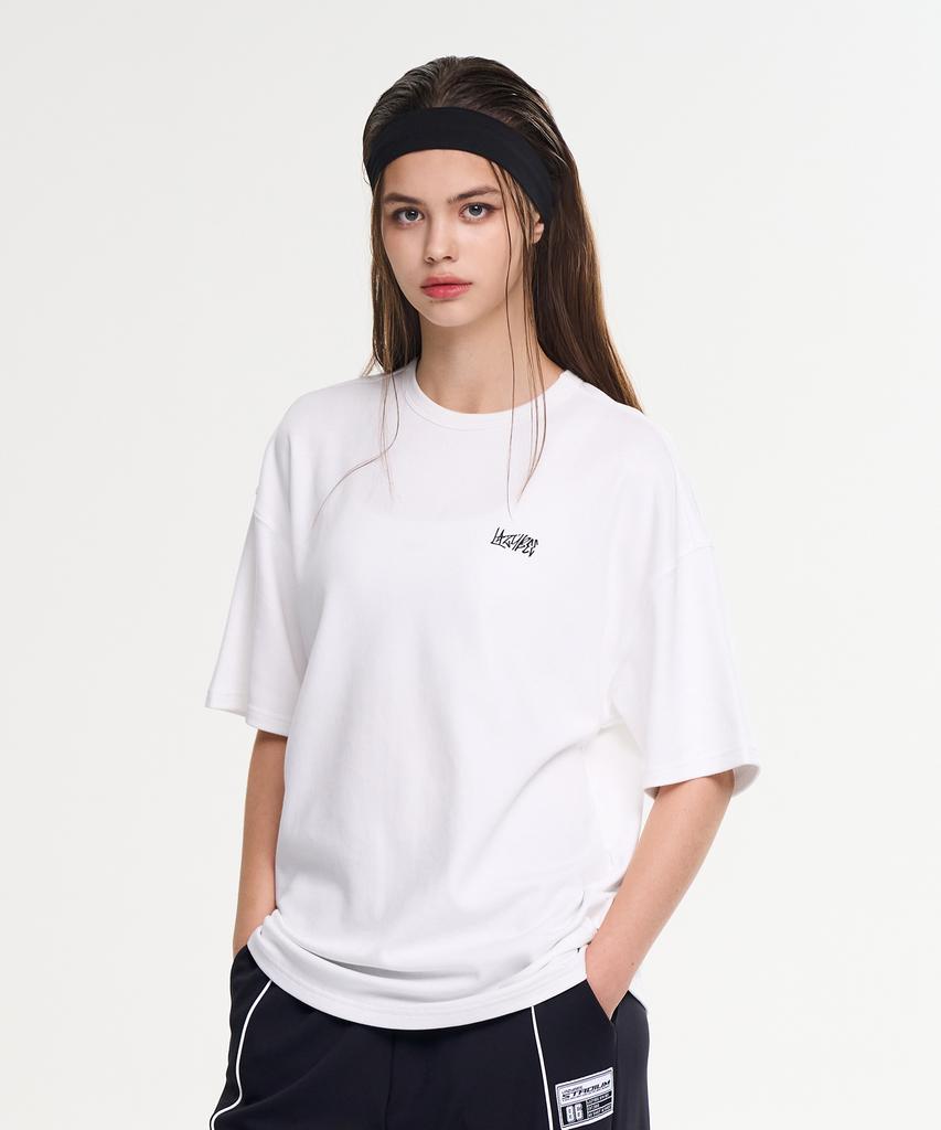 Leijibi Signature Graffiti Oversized Short Sleeve Functional Gym Wear Fitness Running Workout Wear Short Sleeve W (3 Colors)