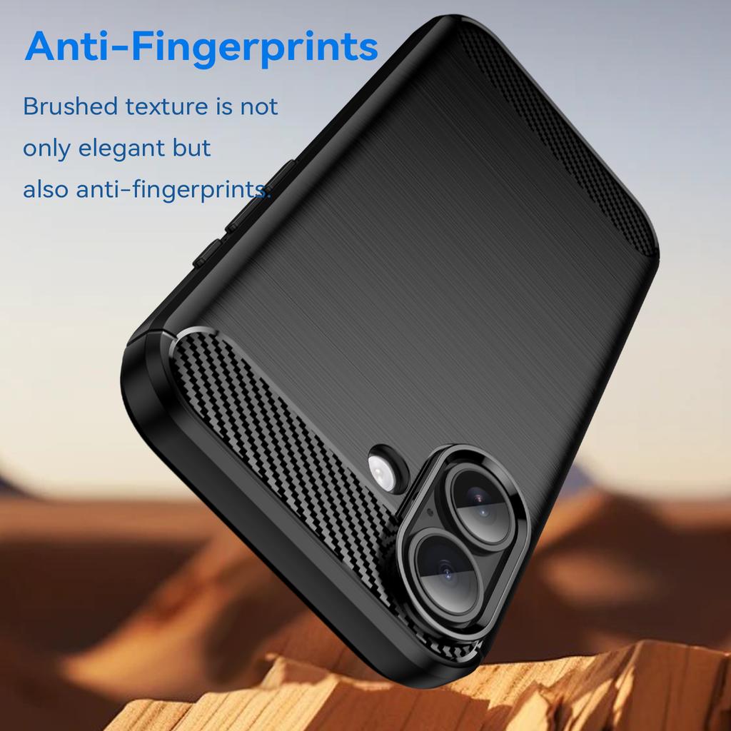 WANLONFENG LS Series For iPhone 17 Case with Screen Film,Brushed Texture Shockproof TPU Phone Cover