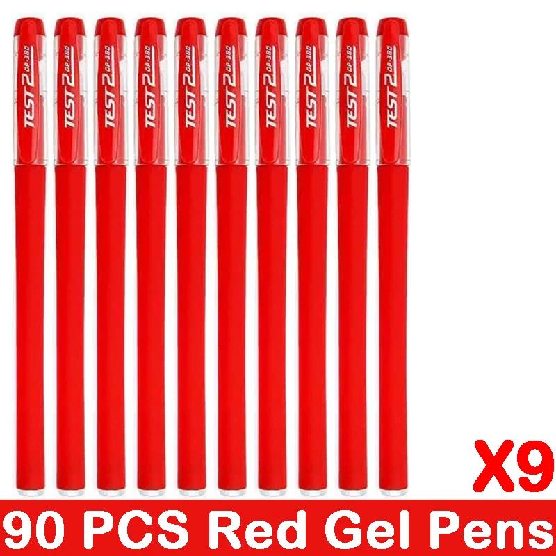 10/100 PCS Roise Retractable Gel Pens Set Black/Red/Blue Ink Ballpoint for Writing Refills Office School Supplies Stationery