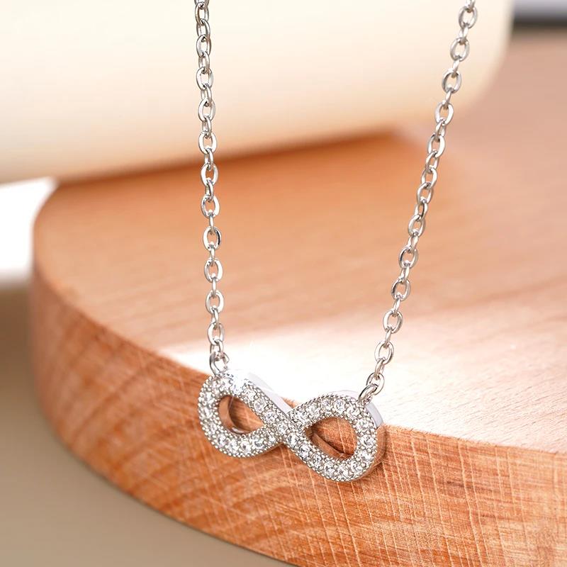 Huitan Fashion Chic Pendant Necklace Lady Everyday Jewelry with Cubic Zirconia Stylish Versatile Silver Color Accessories GiftsGood product