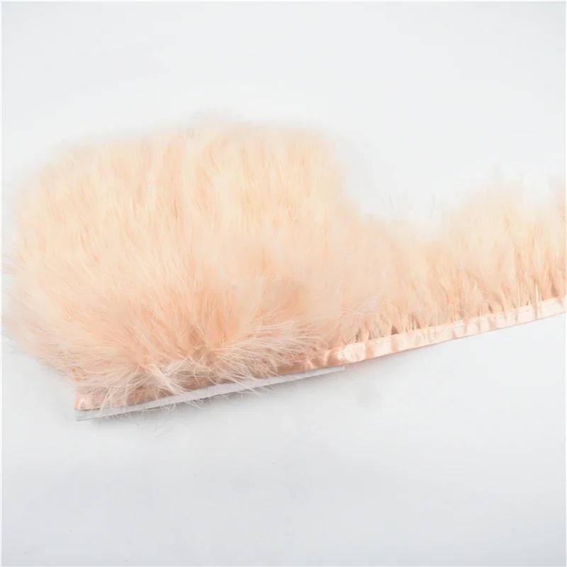 2Meters Colored Fluffy Marabou Feathers Fringe Trim Turkey Black Feather Ribbon Fabric Shawl Clothes Sewing Trimmings Decoration