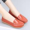 Large Size Women's Shoes Four Season Flat Single Shoes Genuine Leather Beans Shoes Middle-aged and Elderly Soft Sole Mother's Shoes