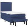 3136419 vidaXL Lit à sommier tapissier avec matelas Bleu 100x200 cm Tissu
