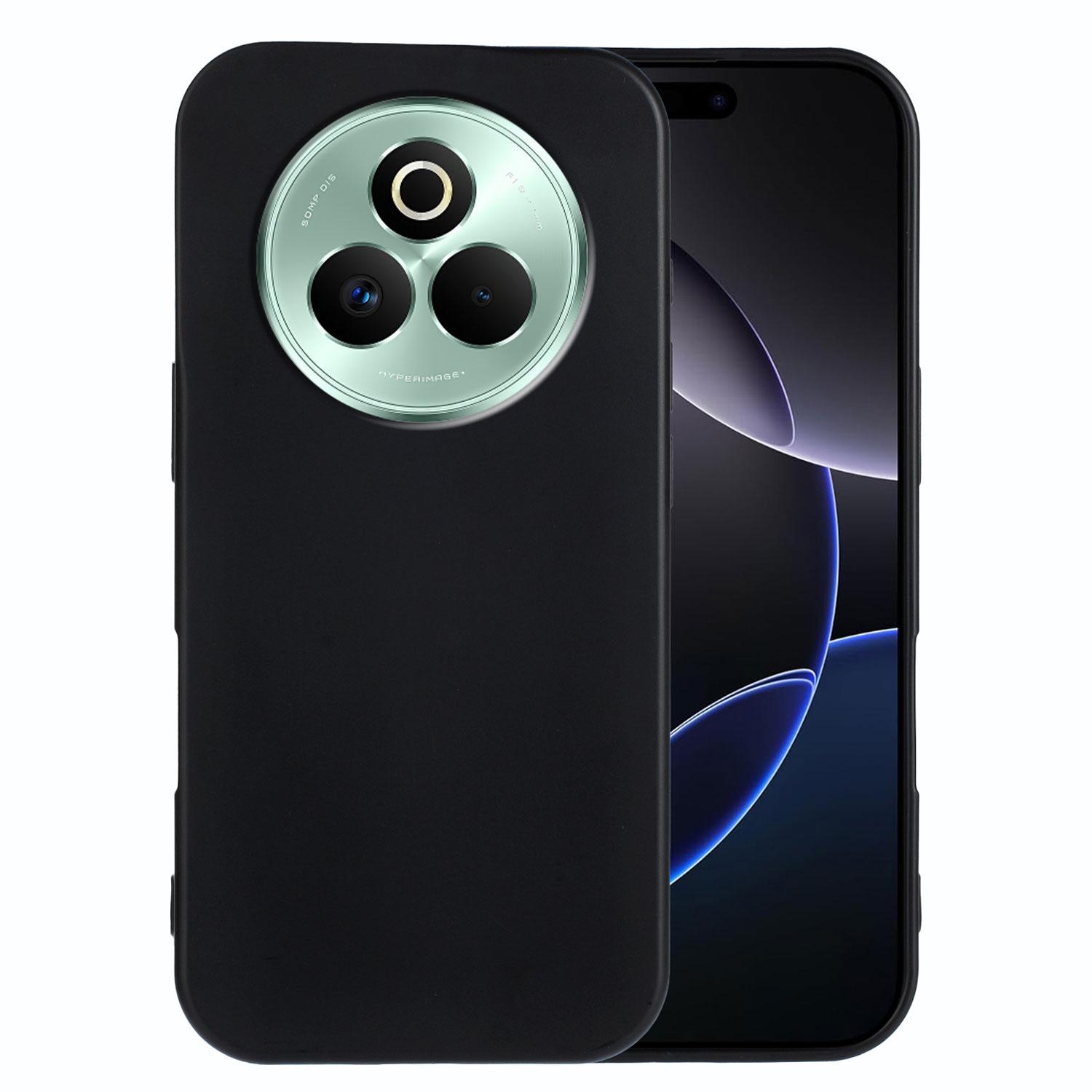 

For Realme P3 Pro 5G TPU Case Soft Matte Anti-fingerprint Phone Back Cover Black