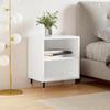 Bedside Table - Maison Exclusive - Glossy White - Engineered Wood - 2 Compartments