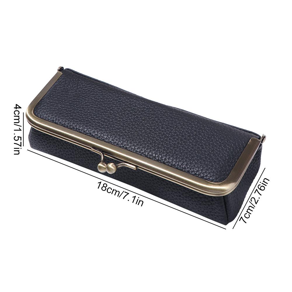 Genuine Leather Glasses Boxes Holder Luxury Automatic Closing Eyewear Organizer Multifunctional Spacious Eyebrow Pencil Case
