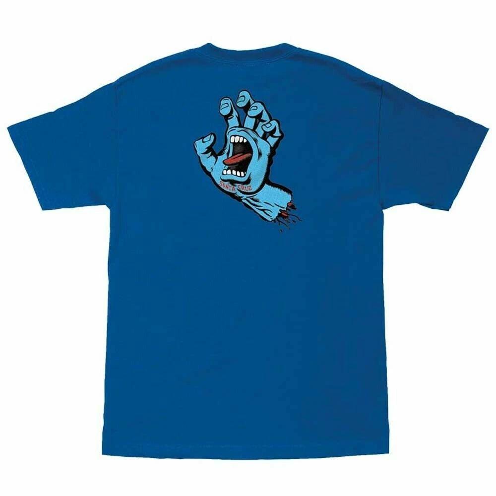 Santa Cruz SCREAMING HAND Skateboard T Shirt ROYAL BLUE L