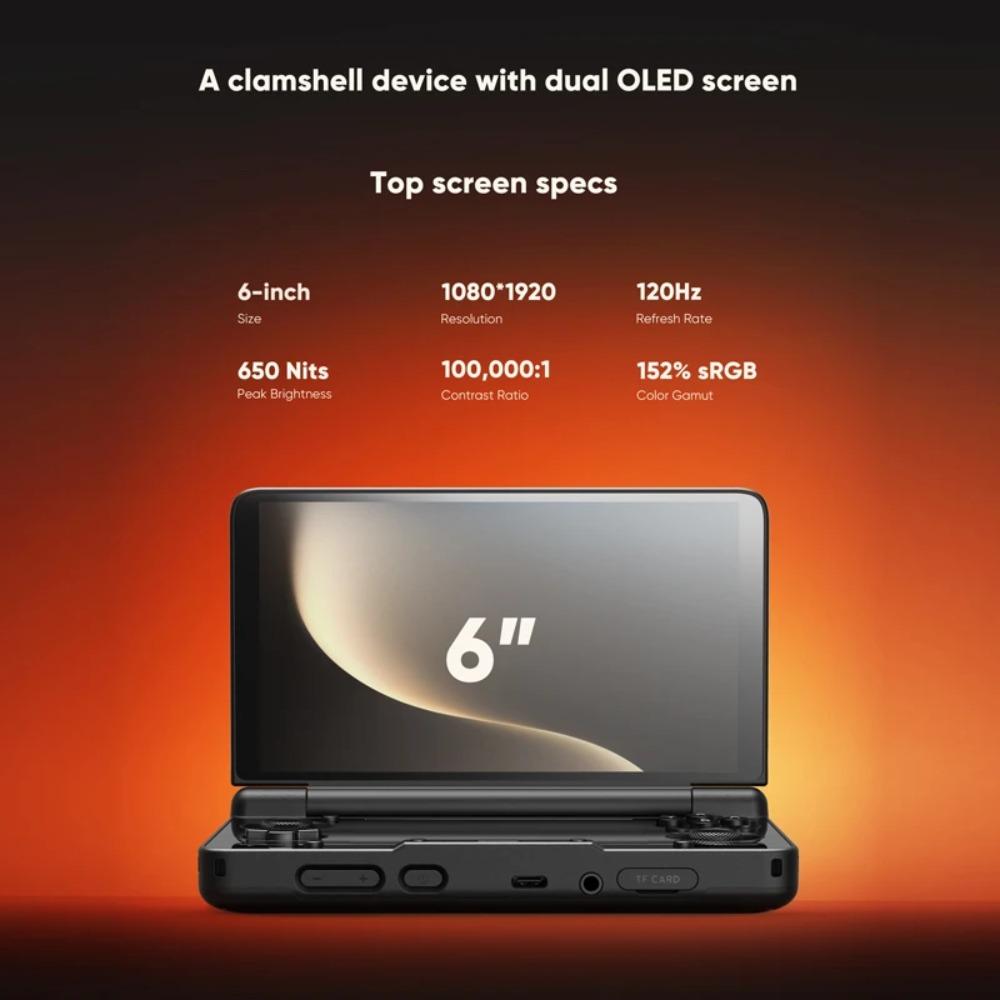 AYN THOR Handheld Game Console 6'' AMOLED 120Hz Main Screen 4K 60fps DP Output Snapdragon 8 Gen 2 Processor 27W Fast Charging