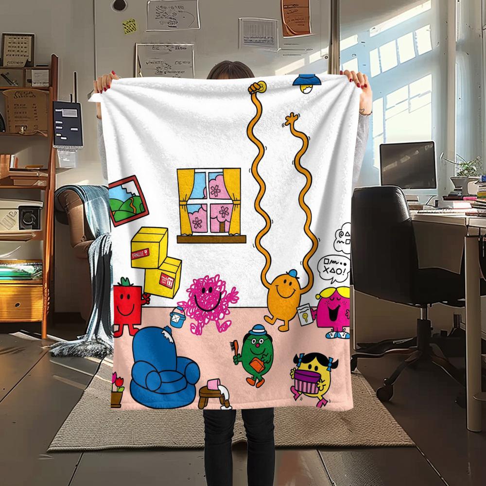 Mr. Men and Little Miss2 Flannel Blanket, High quality Comfortable for All Seasons, Home Decor, Warmth and Comfort