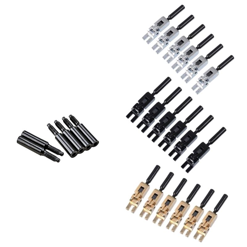 6 Pieces Bridge Tremolo Saddles Screws for Floyd-Rose Practical String Locking Screws Black Metal Screws Easy to Use