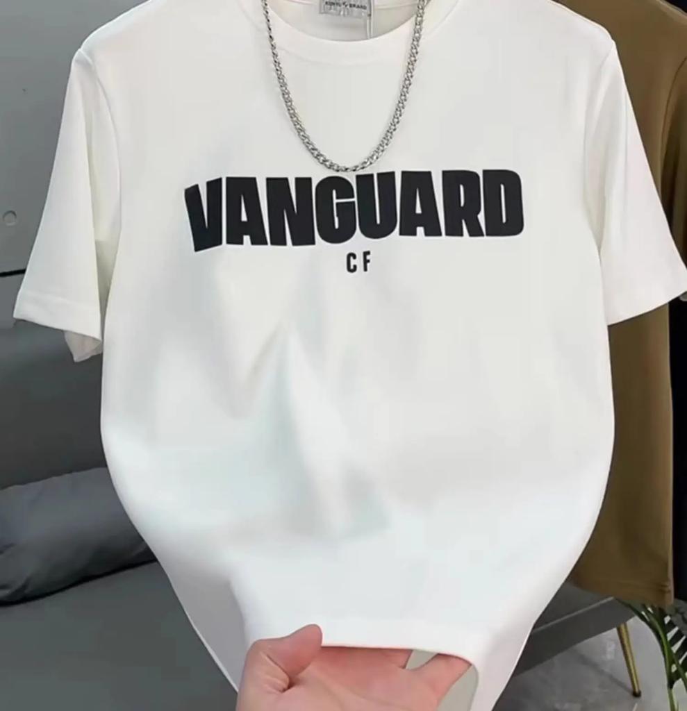 Summer Fashion Heavyweight Retro Men's English Letters 100% Cotton Printed Round Neck High-quality Casual Fitness Street T-shirt