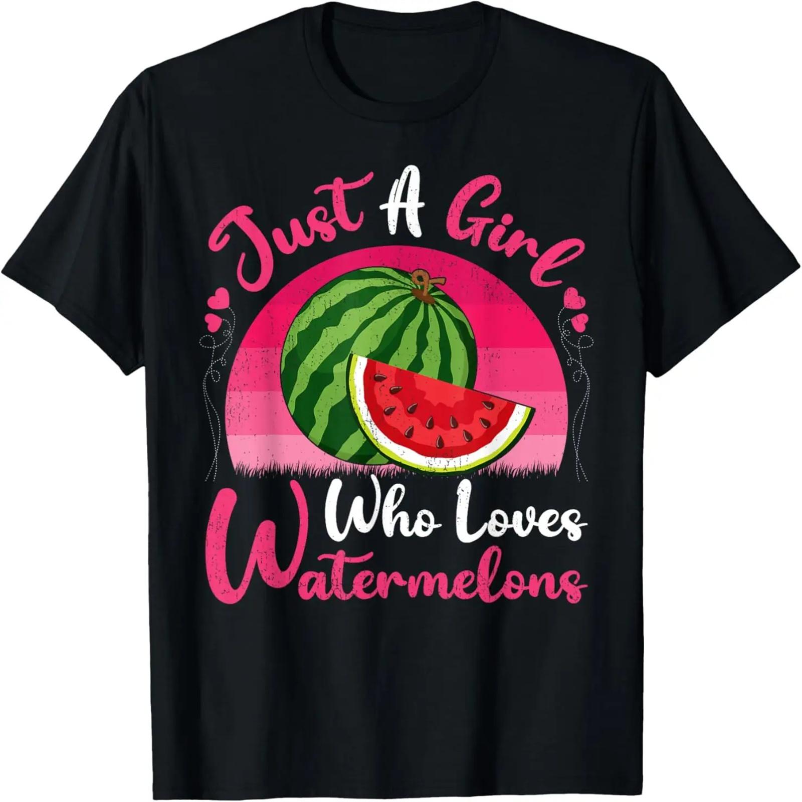 

Vintage Watermelon Fruit Just A Girl Who Loves Watermelons T-Shirt XXXXXL чёрный