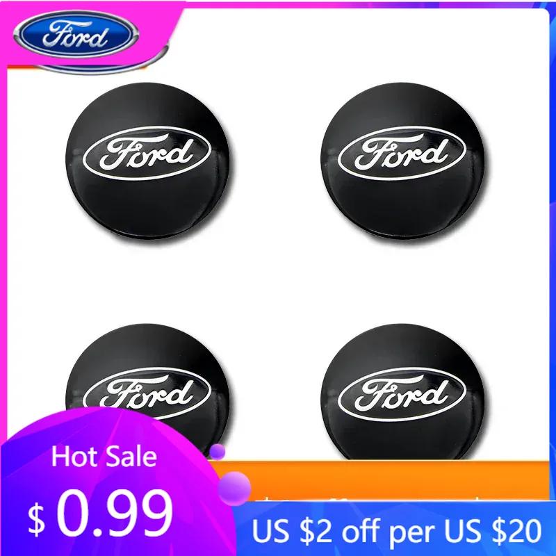 Samolepka na auto Ford Nový 2025 Horká 4ks 56mm Černý Středový kryt náboje kola auta Znak Logo Emblem Nálepka Samolepka na kolo Styling Pro Ford Focus