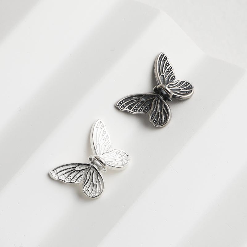 S925 Silver Retro Butterfly Spacer Bead Connector for DIY Jewelry Bracelets & Necklaces