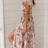 Dress Sexy V-neck Women Floral Print Summer Dress for Holiday