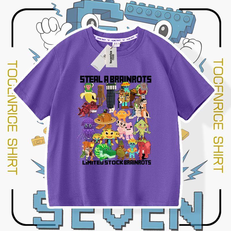 Украсть Мозговую Гниль Нет Футболка с коротким рукавом 67 Шань Хай Цзин для мужчин женщин и детей 100 темно-фиолетового 1490₽