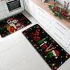 Christmas Kitchen Mat Household Kitchen Water-Absorbing And Dirt-Resistant Long Strip Two-Piece Set Foot Mat Decorative Floor Mat