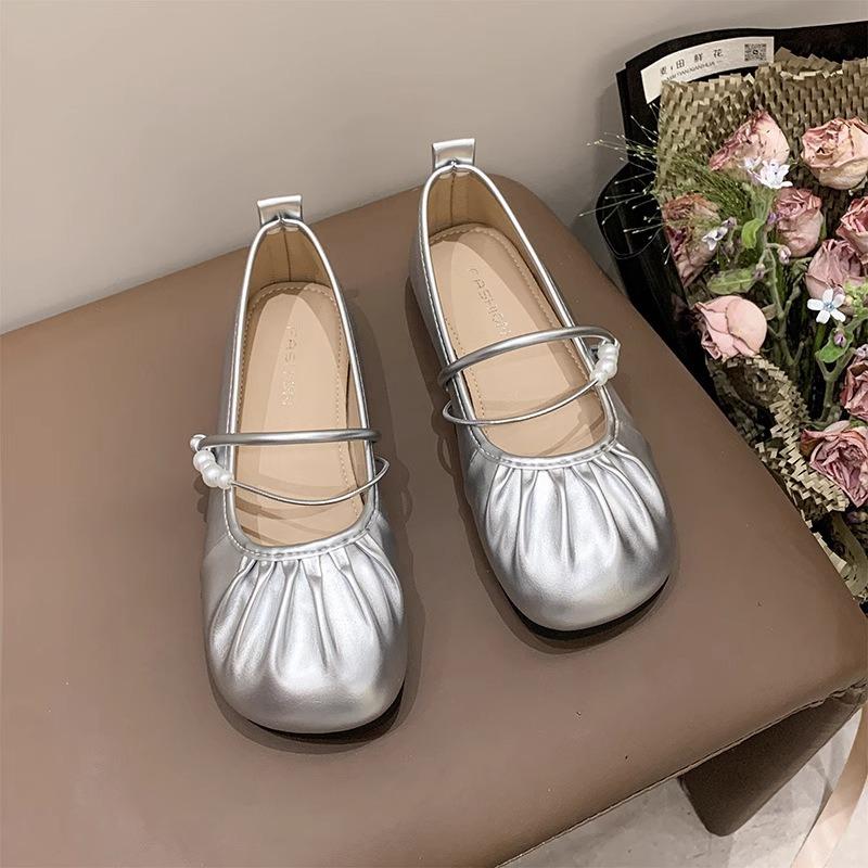 Flat-bottomed Mary Jane single shoes women's autumn gentle matching skirt shallow mouth soft-soled beanie shoes