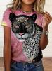 Sommer Tier Leopard 3D Druck T-Shirts Damen Streetwear Lässige Mode Y2k Kurzarm T-Shirt O-Ausschnitt T-Shirts Oberteile Kleidung