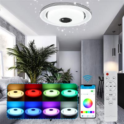 220V Music Led Ceiling Light Lamp RGB Flush Mount Round Music APP Bluetooth Speaker Smart Ceiling Lamp with Remote