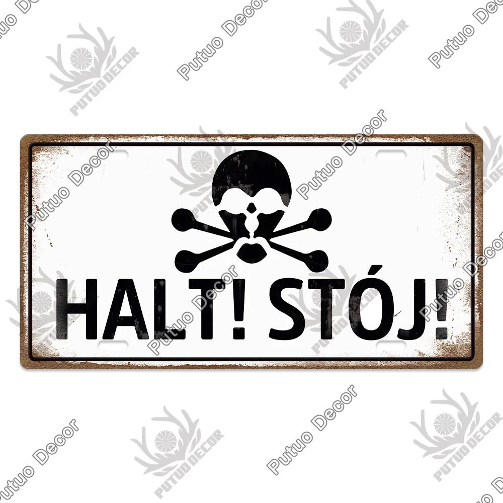 Putuo Decor Deutsche Kriegsgeschichte Vintage Metallschild mit Nummernschild-ähnlichem Design - Ideal für Garagen- und Heimwanddekoration